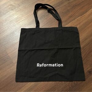 Reformation Black Fabric Tote Bag